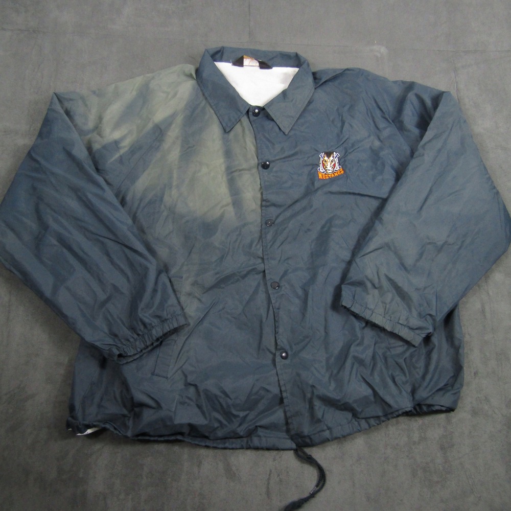 Auburn Sportswear Coaches Jacket Mens XXL Blue Mustangs Vintage Faded USA
